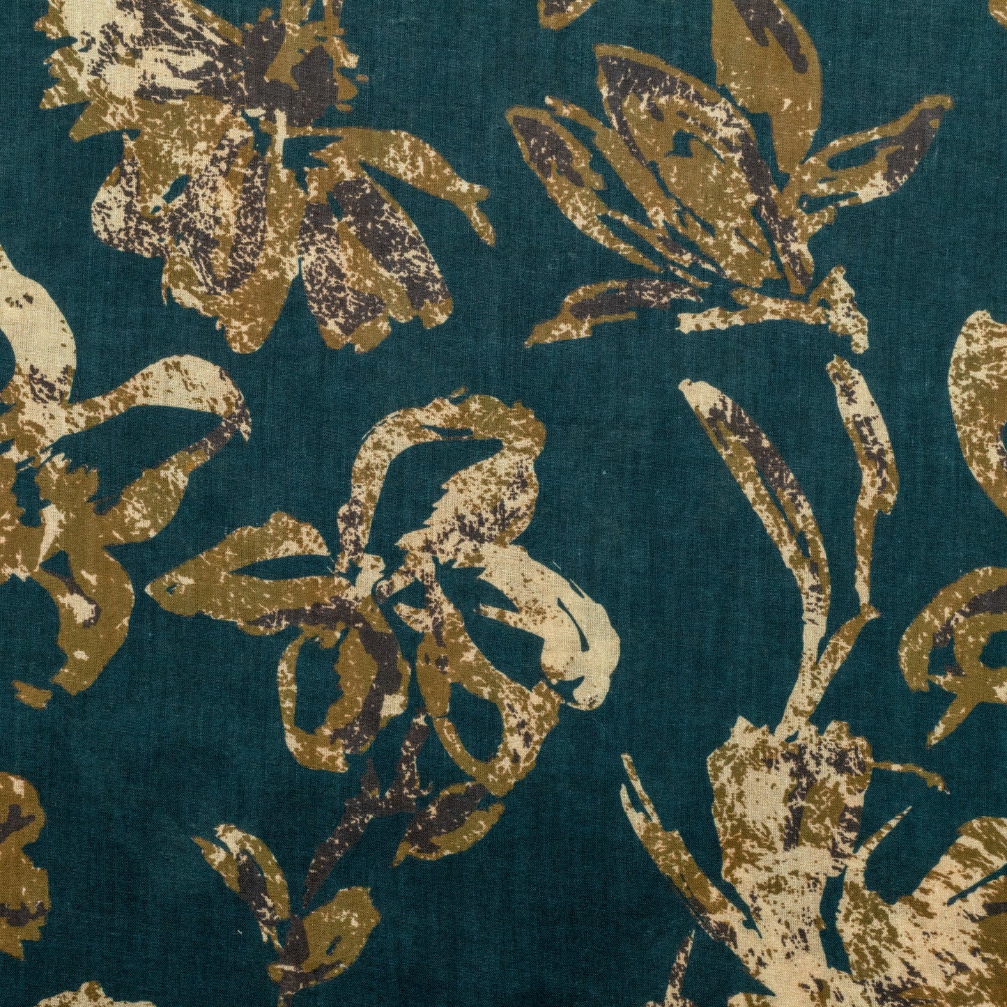 Abstract Floral Printed Cambric Fabric