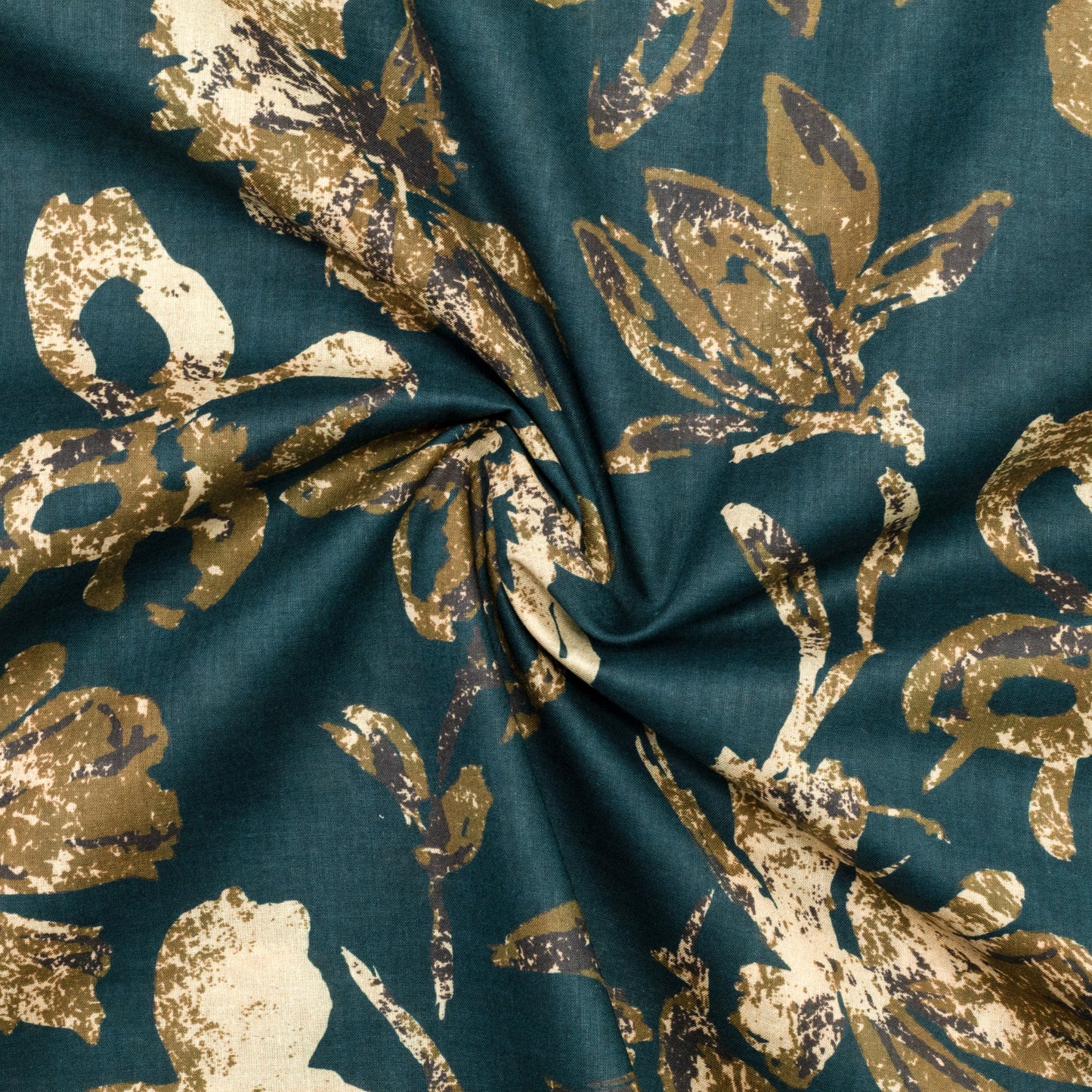 Abstract Floral Printed Cambric Fabric