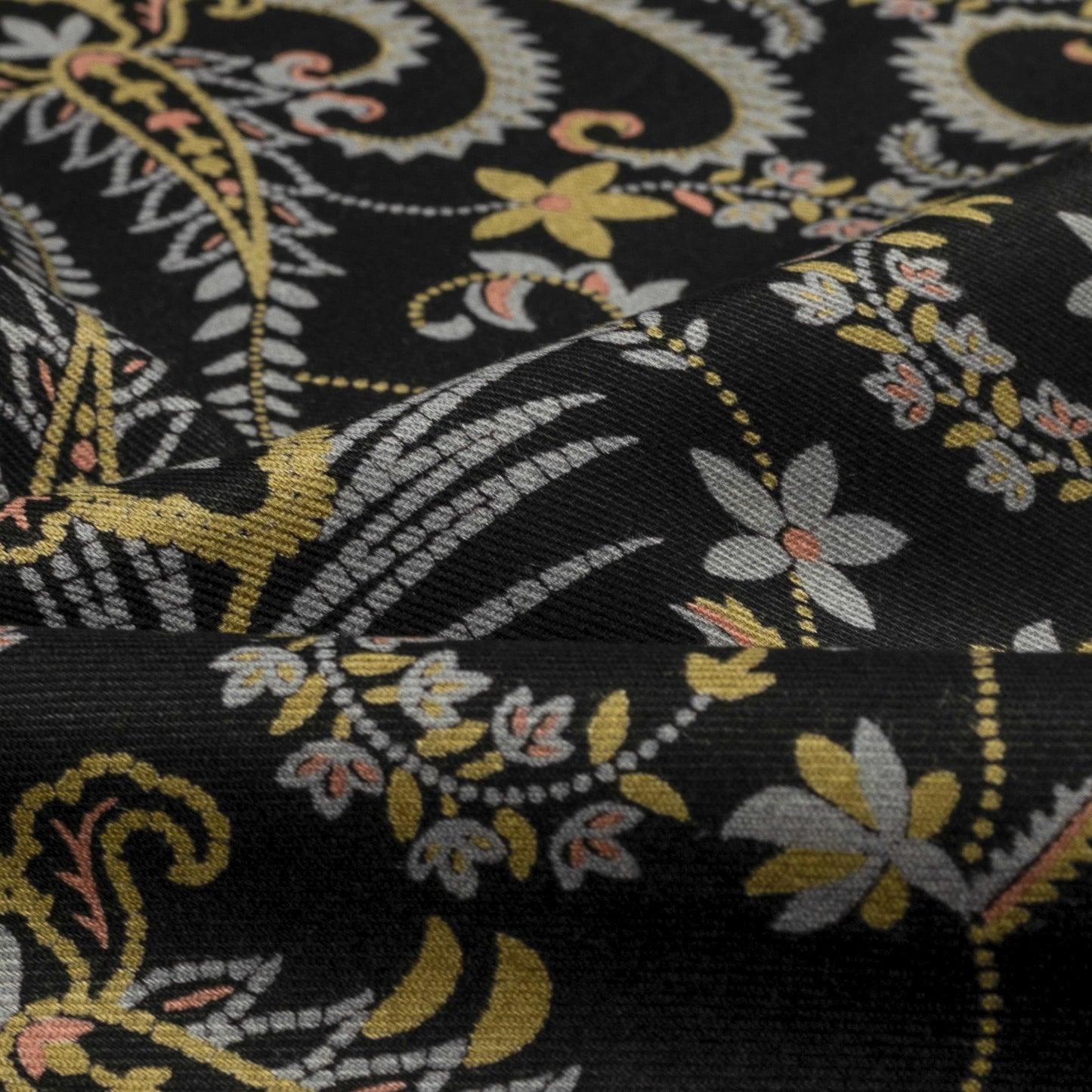 Classic Paisley Floral Printed Twill Fabric