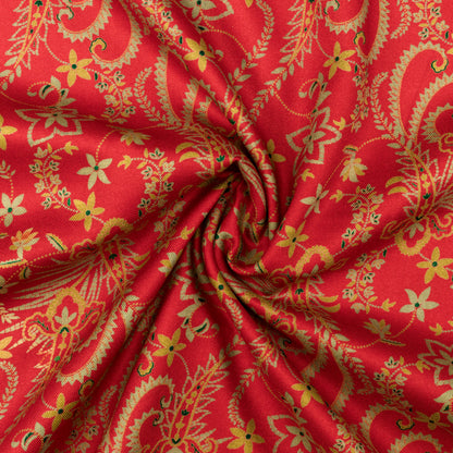 Classic Paisley Floral Printed Twill Fabric