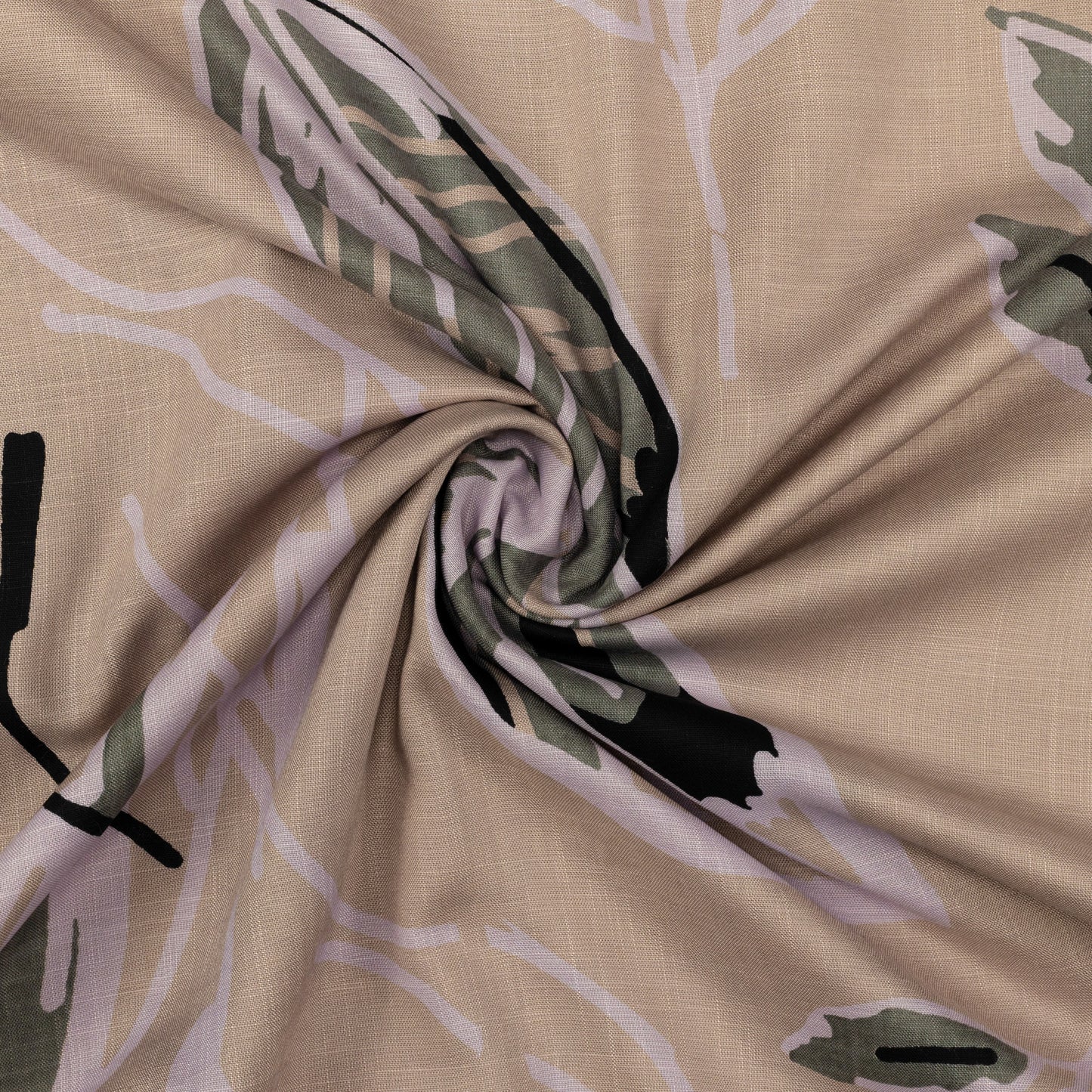 Abstract Leaf Printed Modal Rayon Fabric