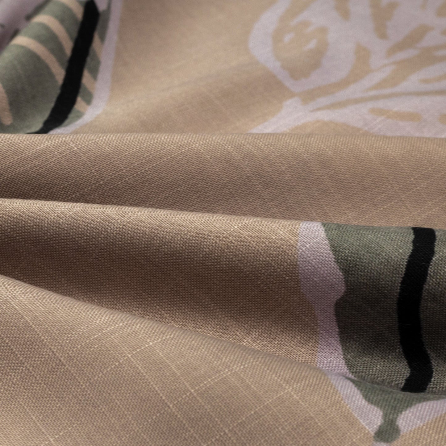 Abstract Leaf Printed Modal Rayon Fabric