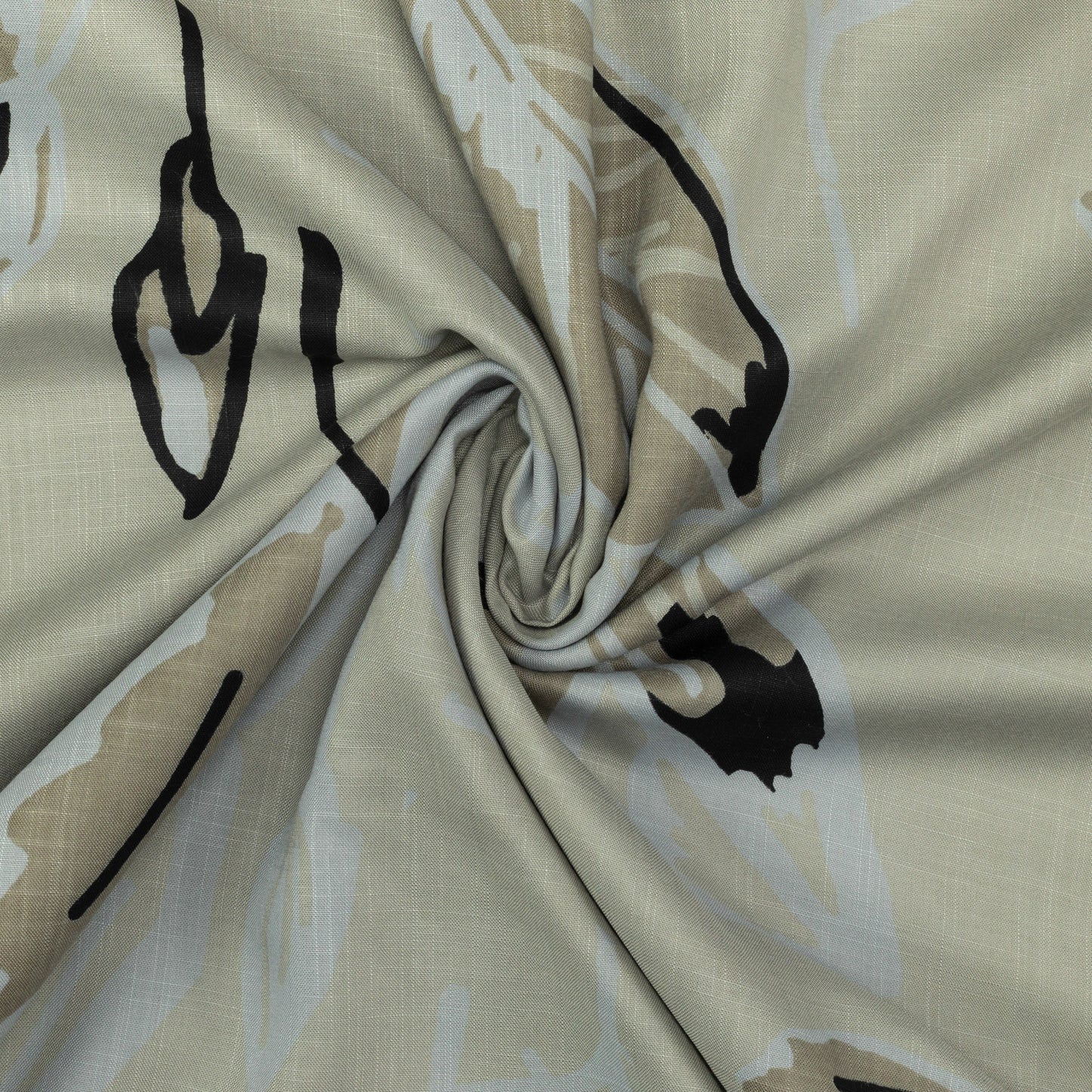 Abstract Leaf Printed Modal Rayon Fabric