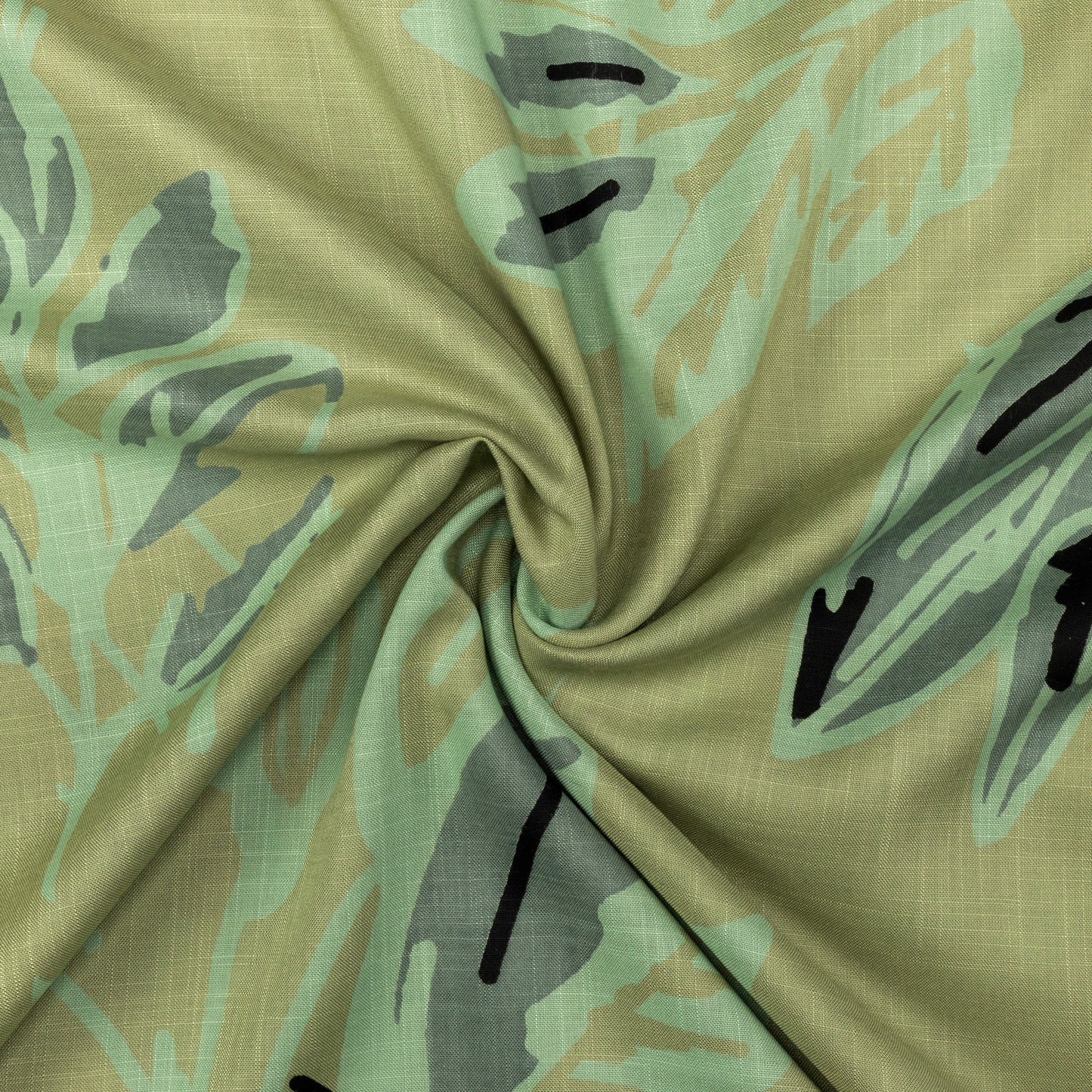 Abstract Leaf Printed Modal Rayon Fabric