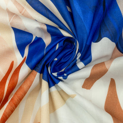 Tropical Leaf Printed Cambric Fabric