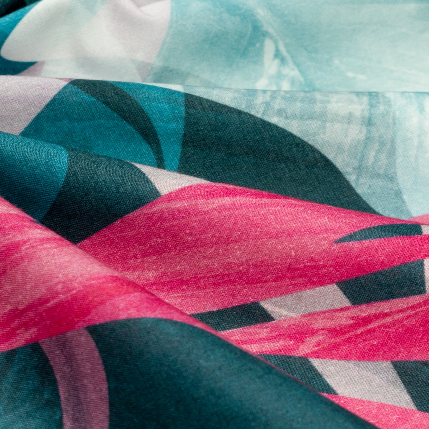 Tropical Leaf Printed Cambric Fabric