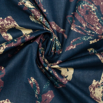 Abstract Floral Printed Cambric Fabric