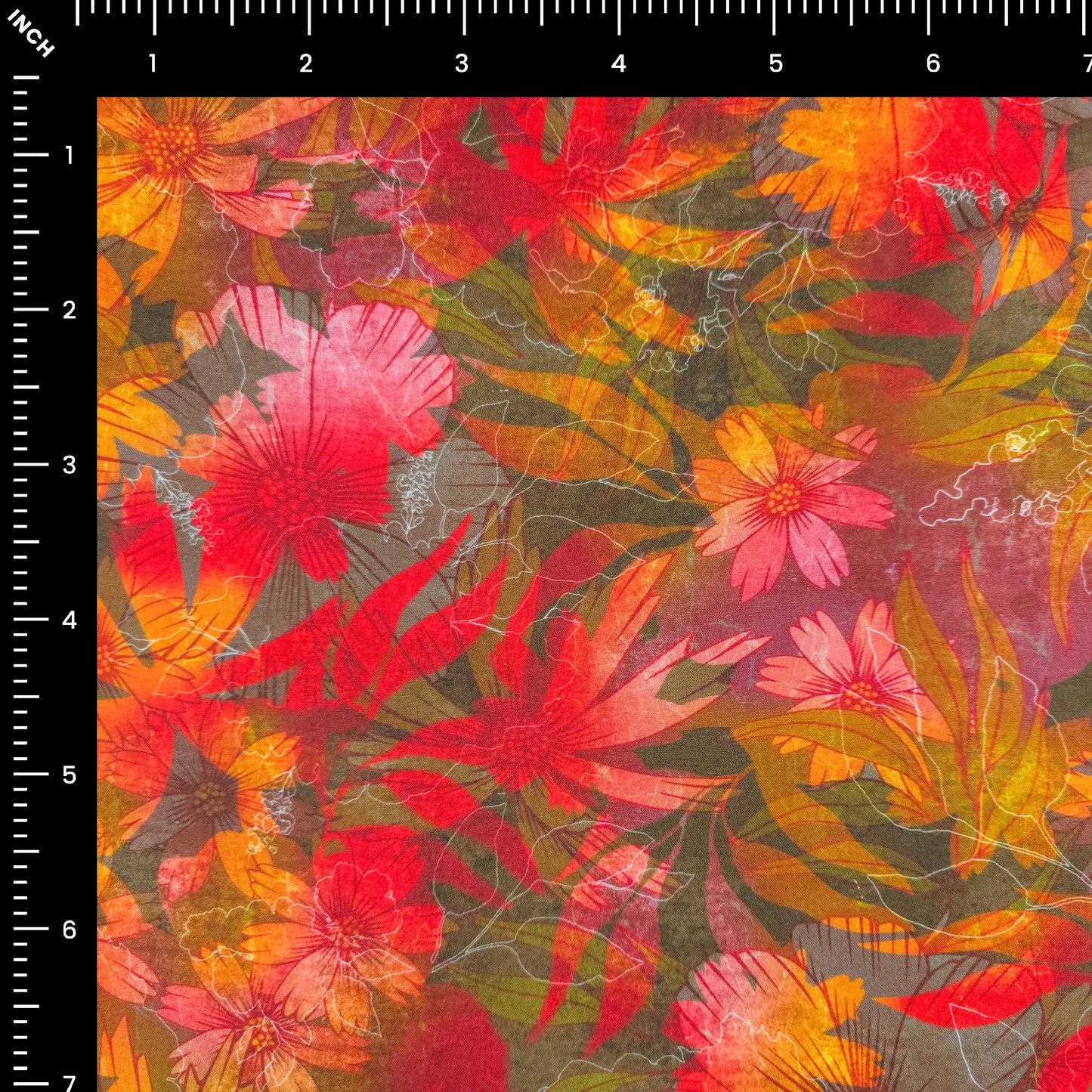 Wild Meadow Floral Printed Rayon Fabric
