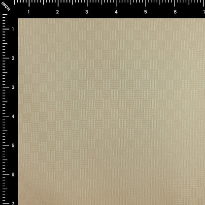 Plain Dyed Mini Check Cotton Dobby Fabric - Cream
