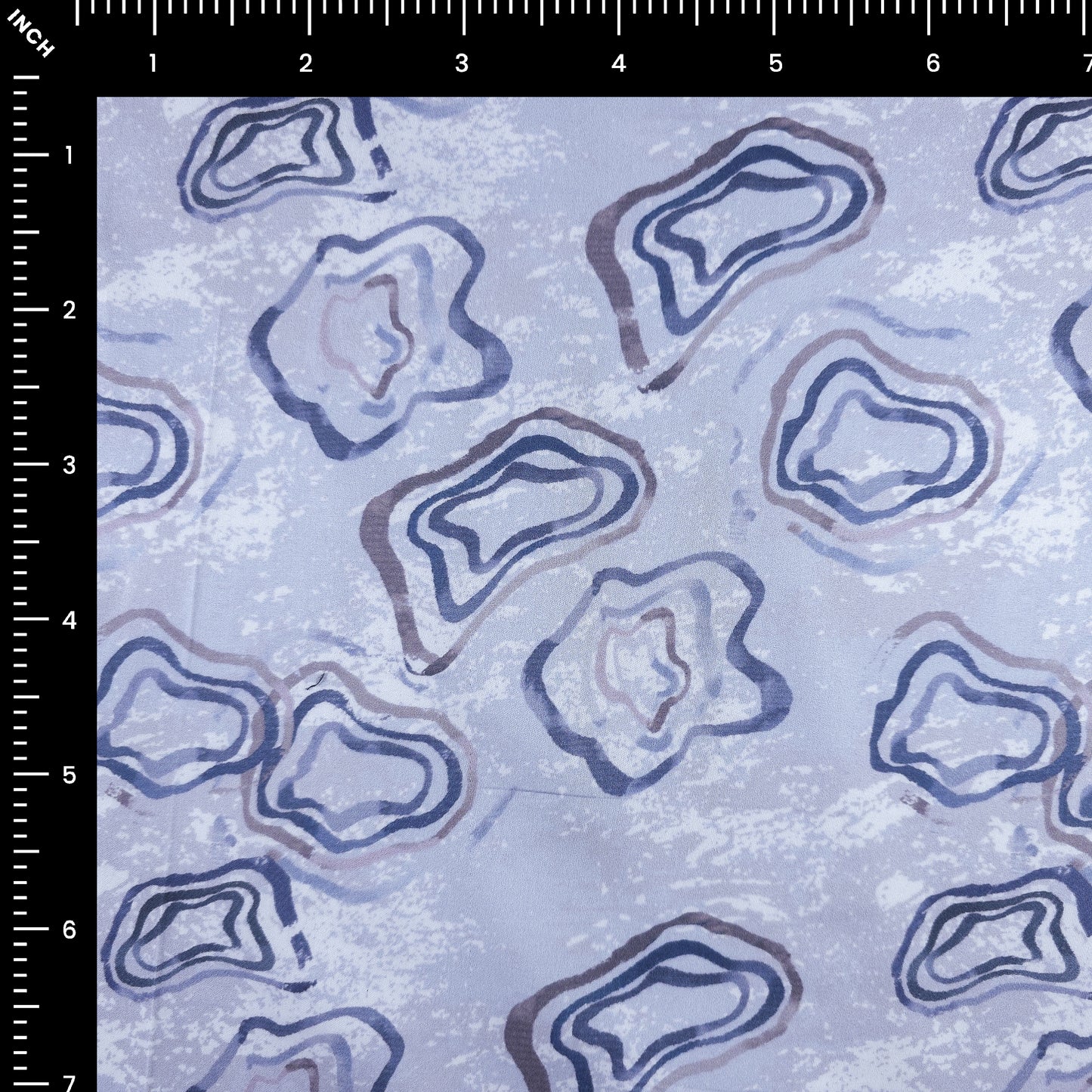 Abstract Organic Contour Printed Satin Fabric