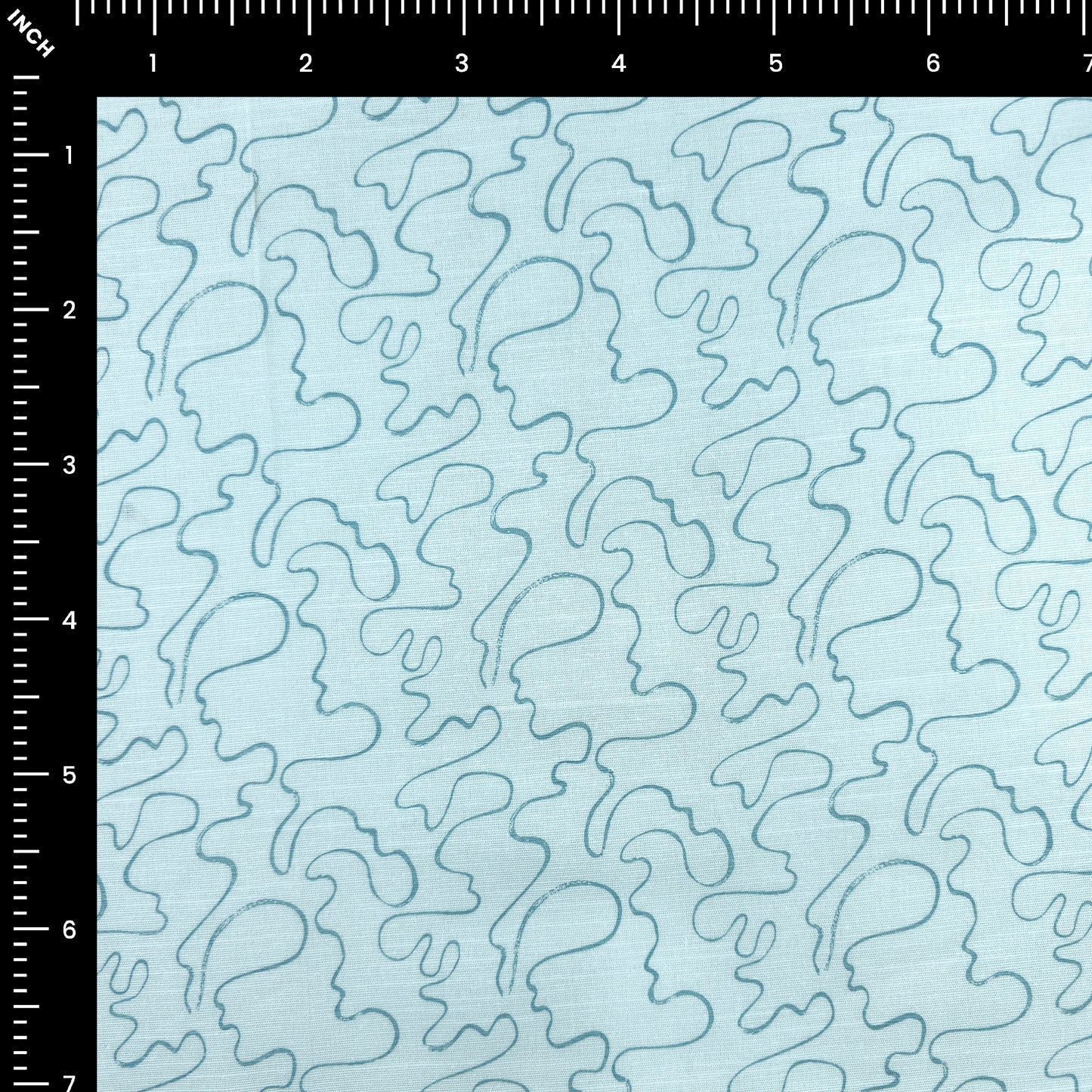 Abstract Flow Line Printed Cotton Slub Fabric