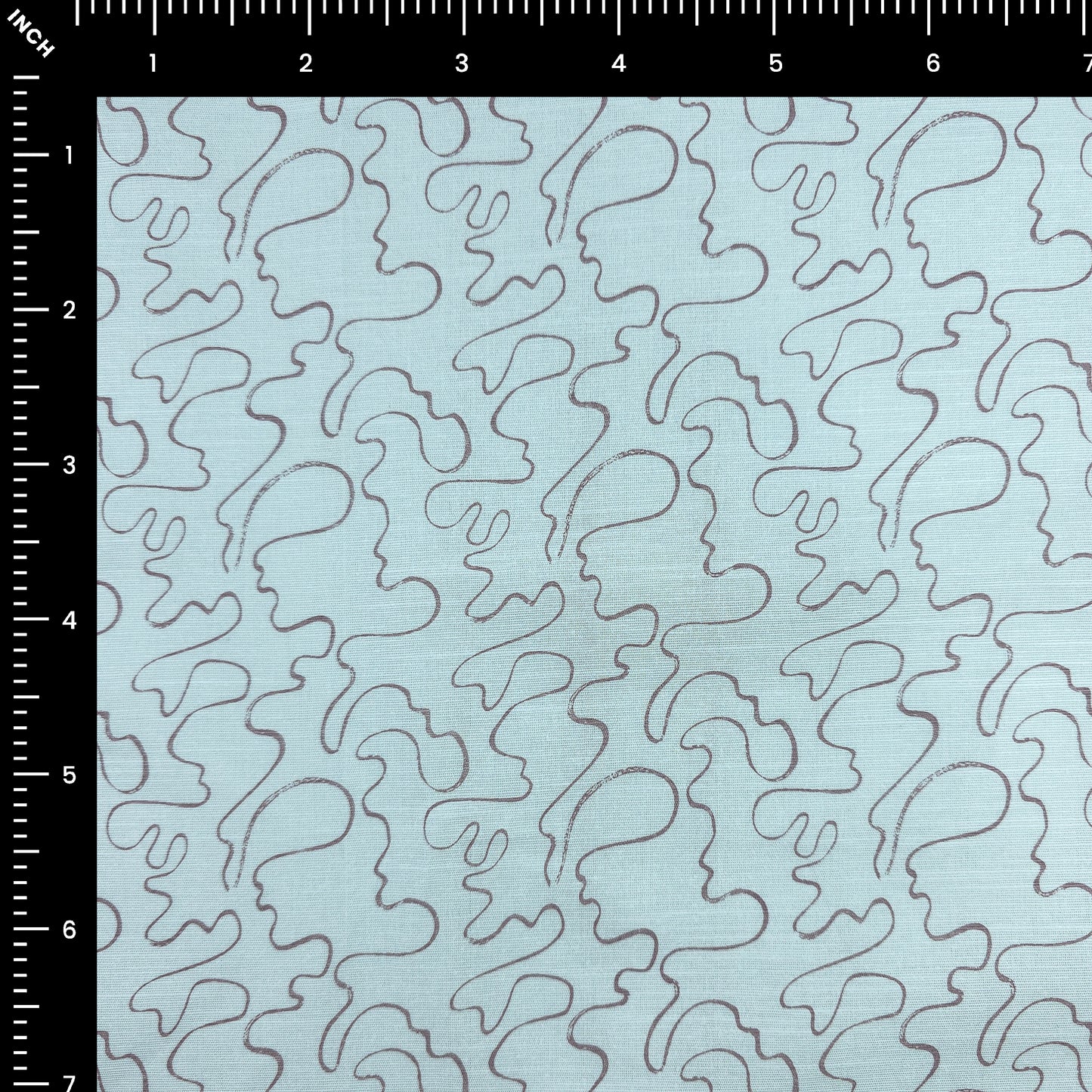 Abstract Flow Line Printed Cotton Slub Fabric