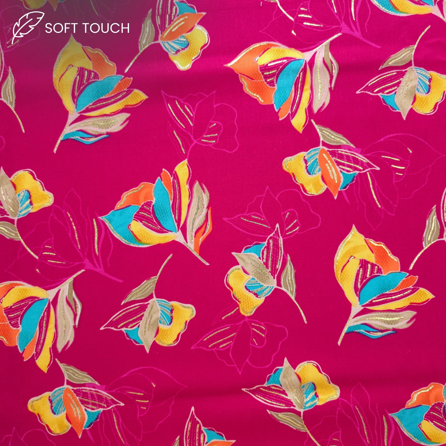 Royal Bloom Foil Printed Rayon Fabric