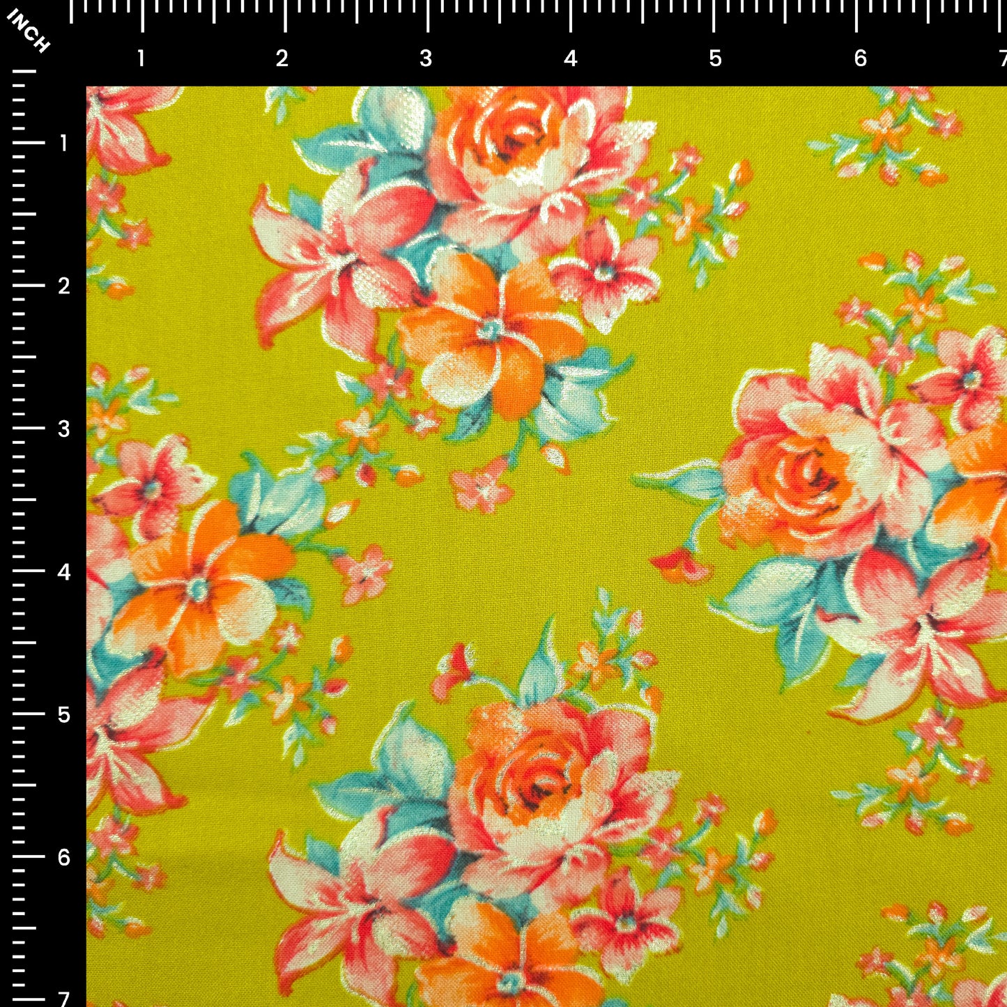 Floral Charm Foil Printed Rayon Fabric