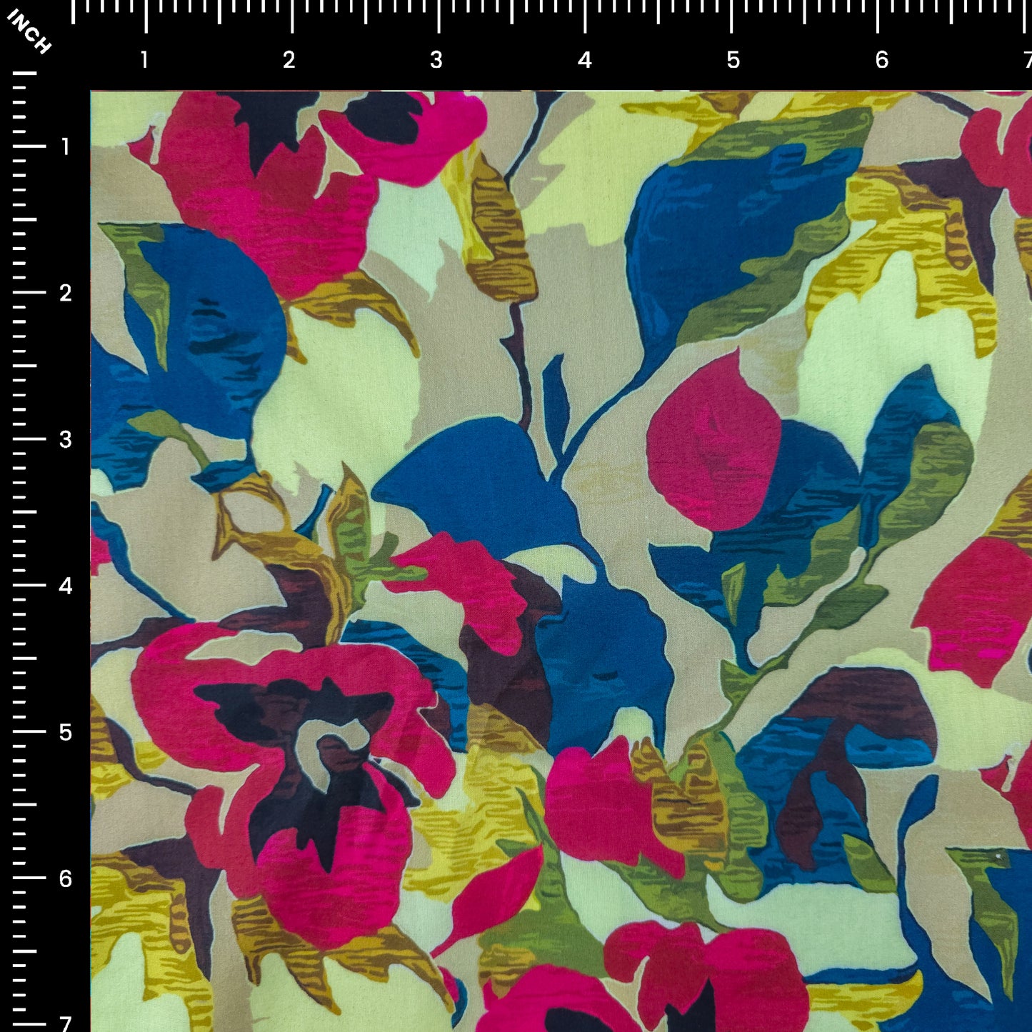 Bold Tropical Floral Printed Cambric Fabric