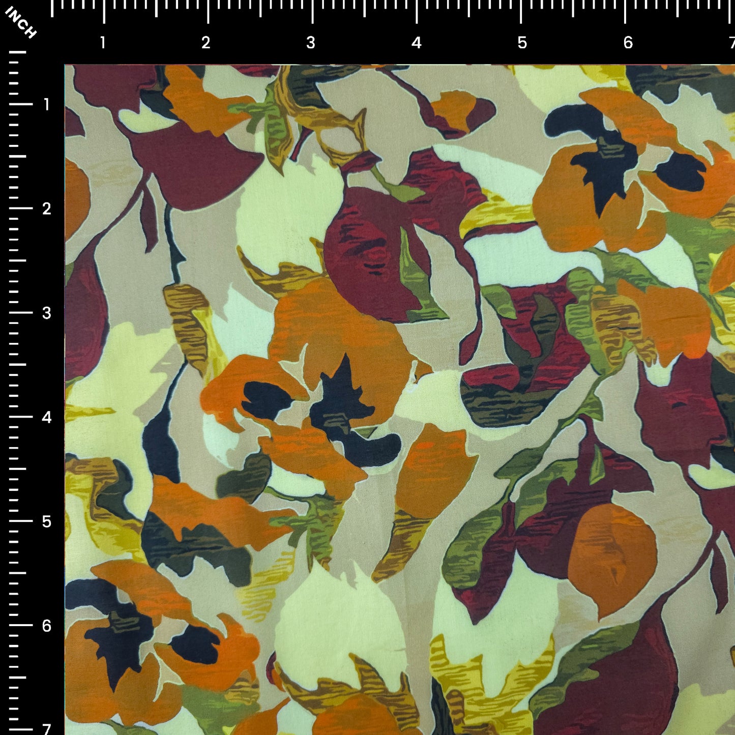Bold Tropical Floral Printed Cambric Fabric