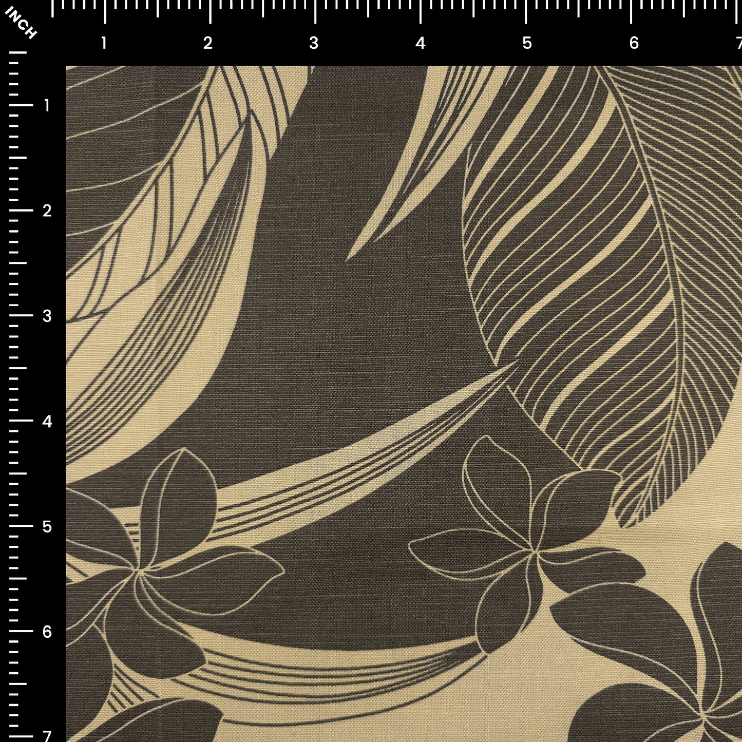 Tropical Botanical Bloom Cotton Slub Fabric