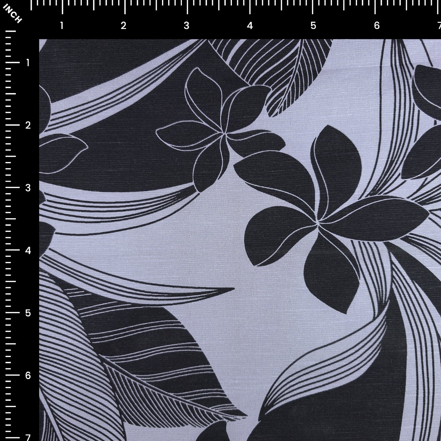Tropical Botanical Bloom Cotton Slub Fabric