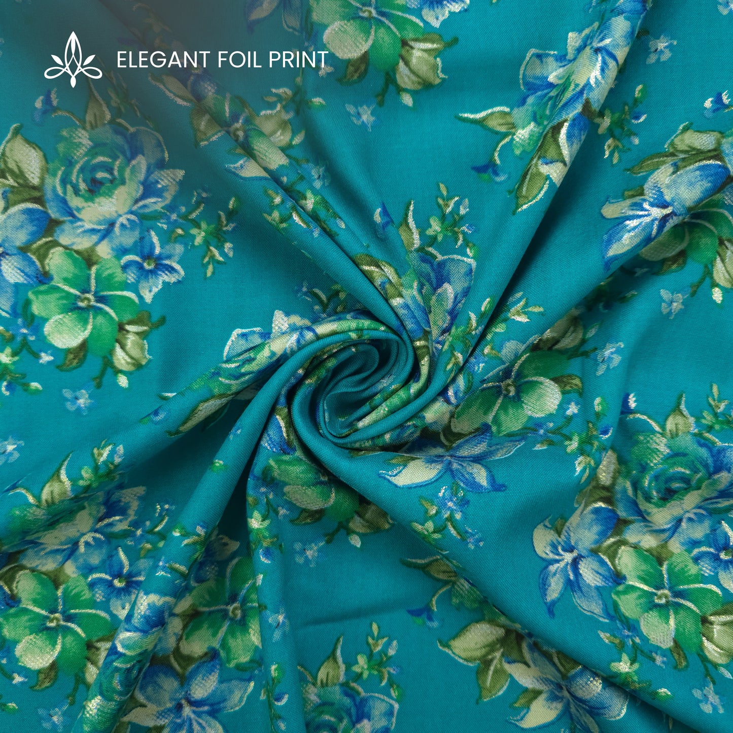 Floral Charm Foil Printed Rayon Fabric