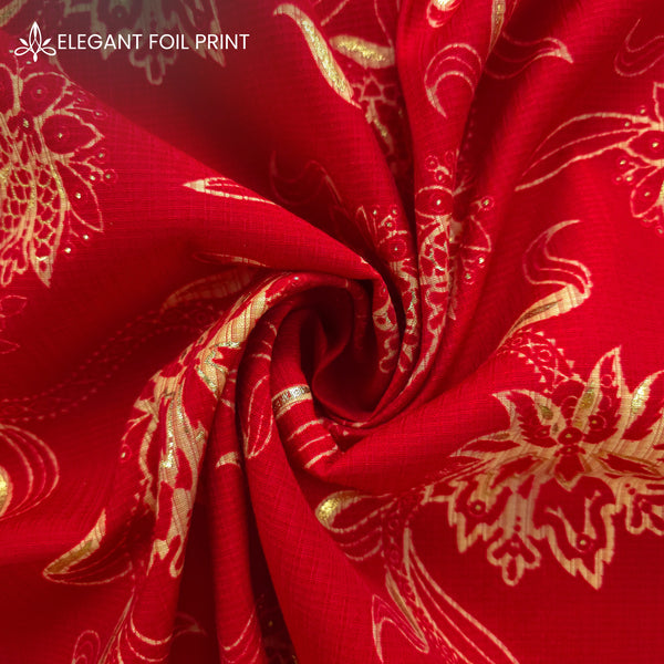Royal Heritage Foil Printed Berlin Viscose Fabric