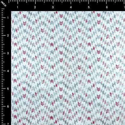 Modern Chevron Fusion Printed Satin Fabric