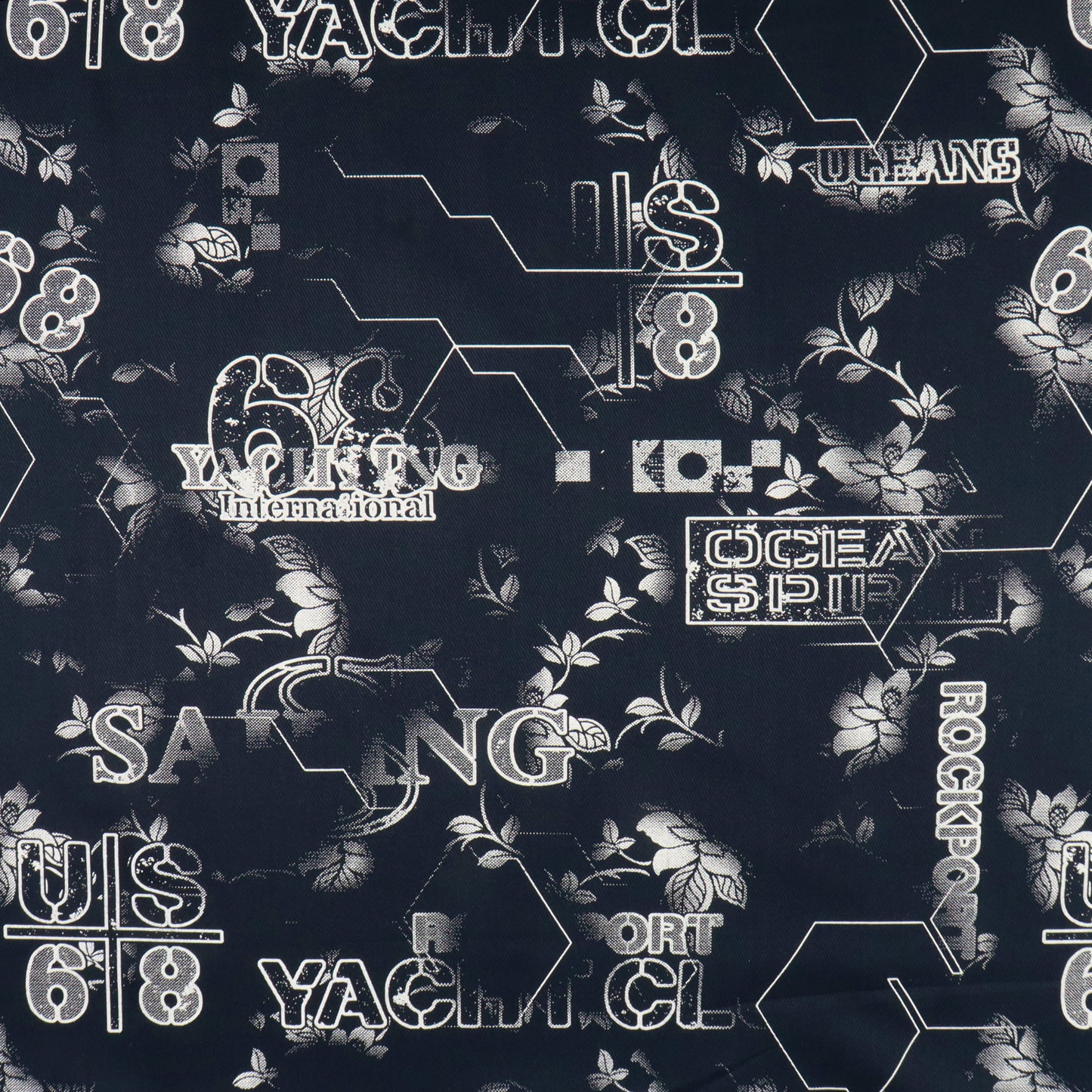 Nautical Printed Twill Fabric – Premium Navy Blue Twill