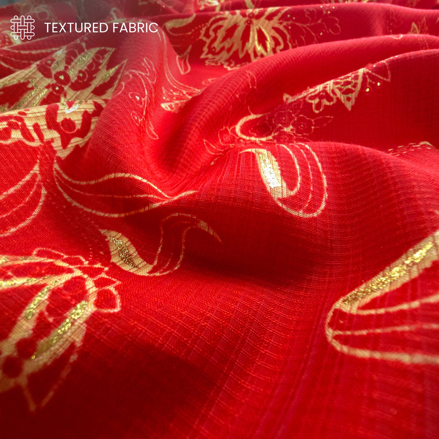 Royal Heritage Foil Printed Berlin Viscose Fabric