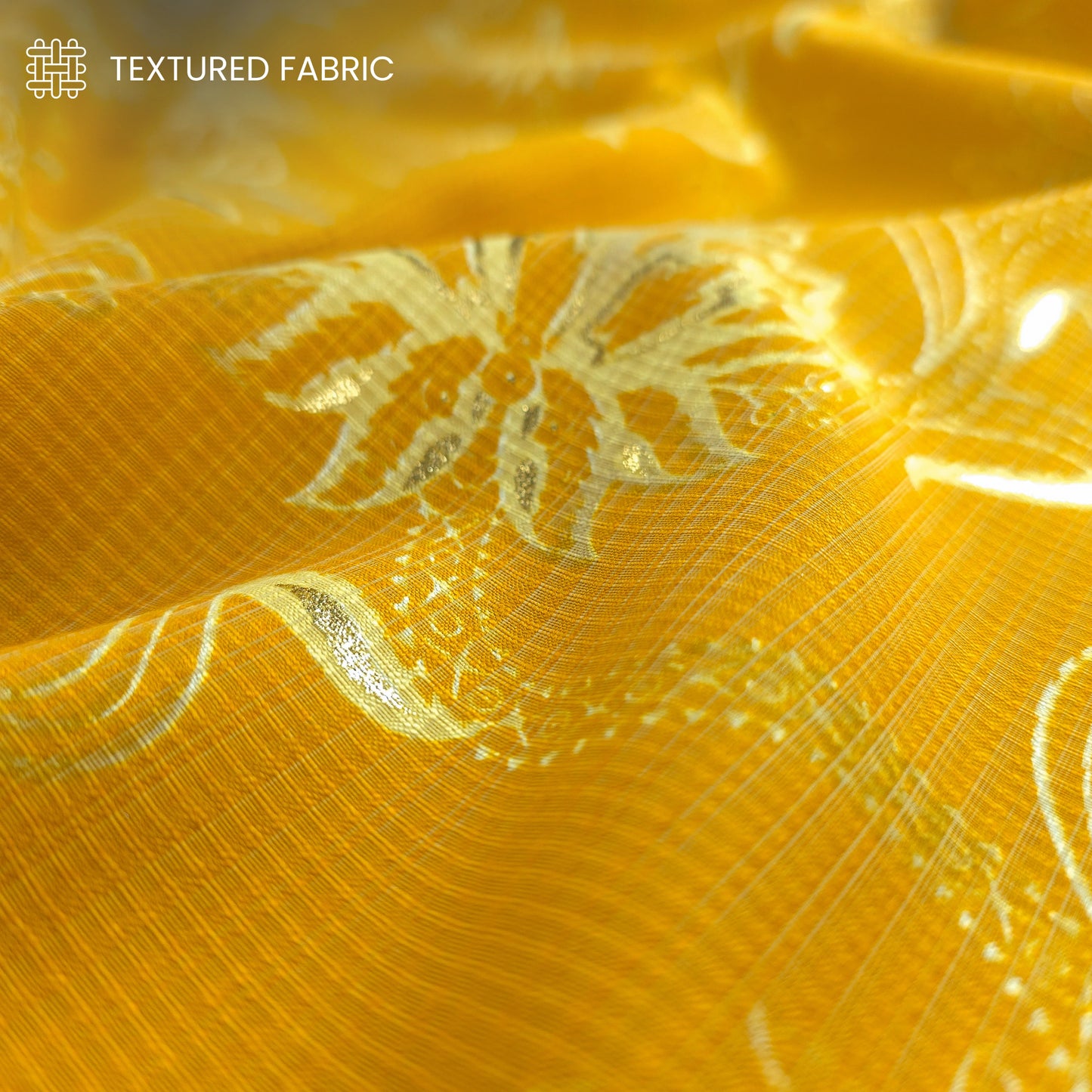 Royal Heritage Foil Printed Berlin Viscose Fabric
