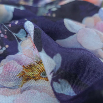 Elegant Blossom Garden Printed Muslin Fabric