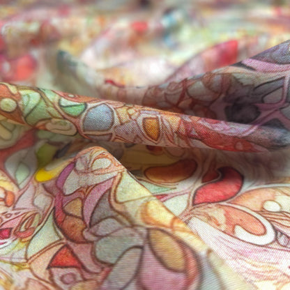 Artistic Dreamscape Printed Muslin Fabric