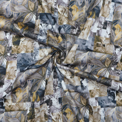 Contemporary Botanical Patchwork Satin Cotton