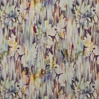 Abstract Floral Textured Satin Fabric