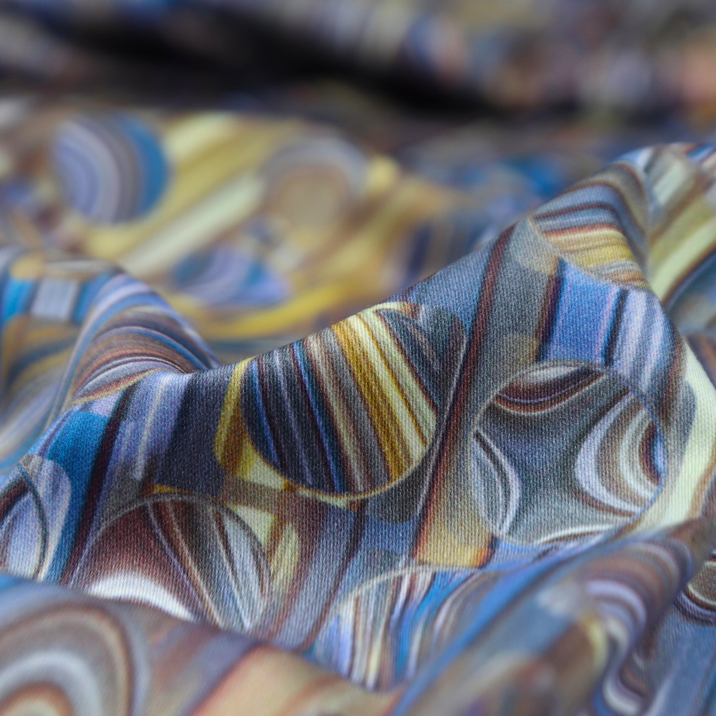 Contemporary Circular Grid Satin Fabric