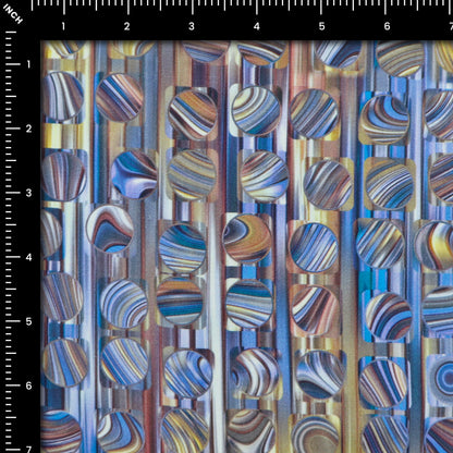 Contemporary Circular Grid Satin Fabric