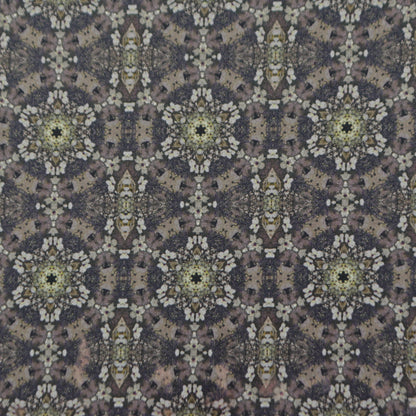 Intricate Kaleidoscopic Satin Fabric