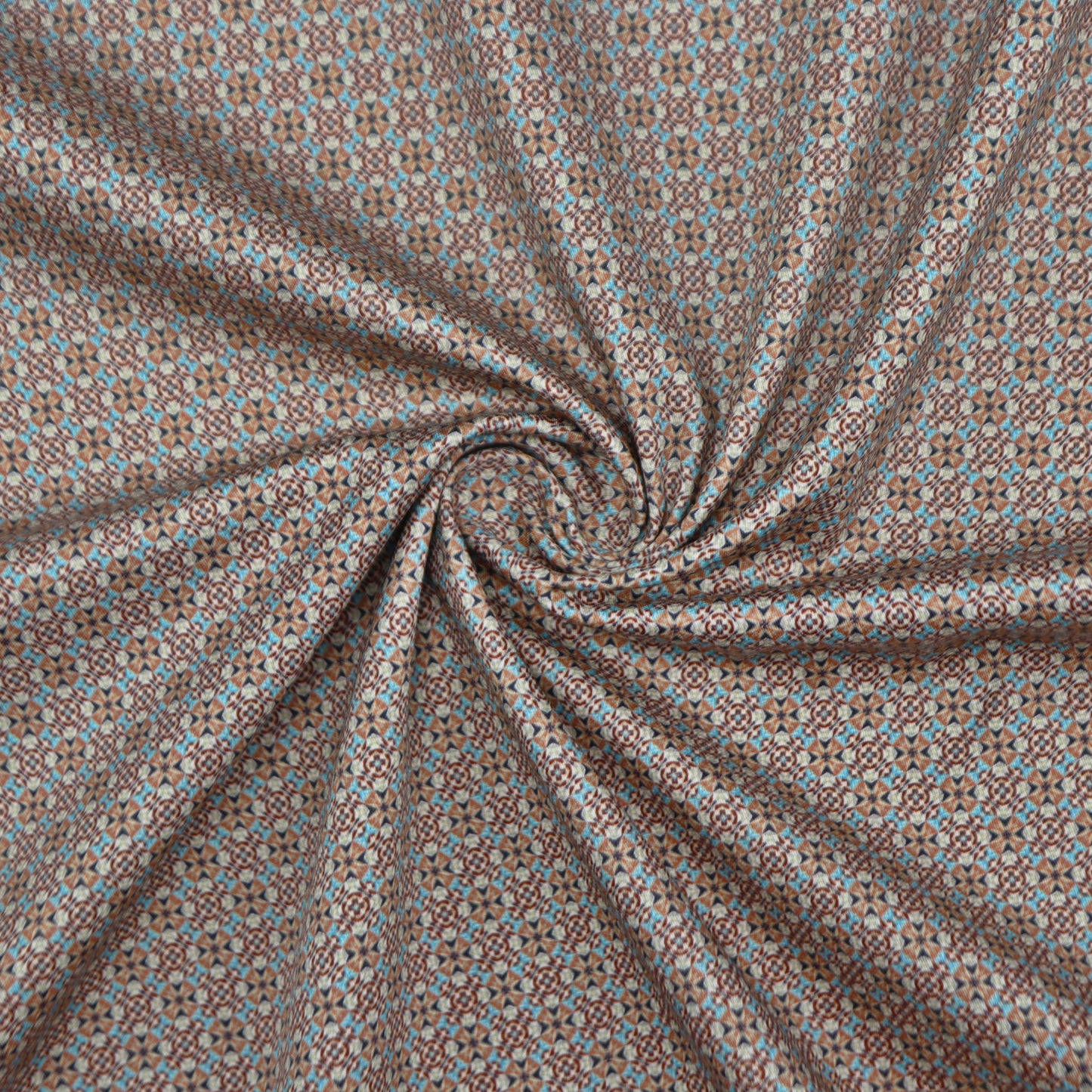 Geometric Mosaic Satin Fabric