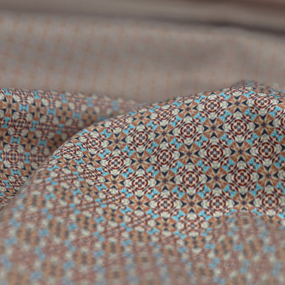 Geometric Mosaic Satin Fabric