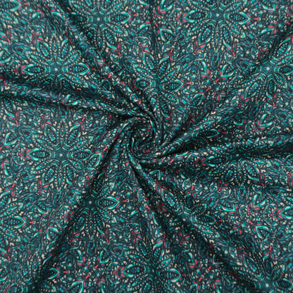 Intricate Kaleidoscopic Motif Satin Fabric