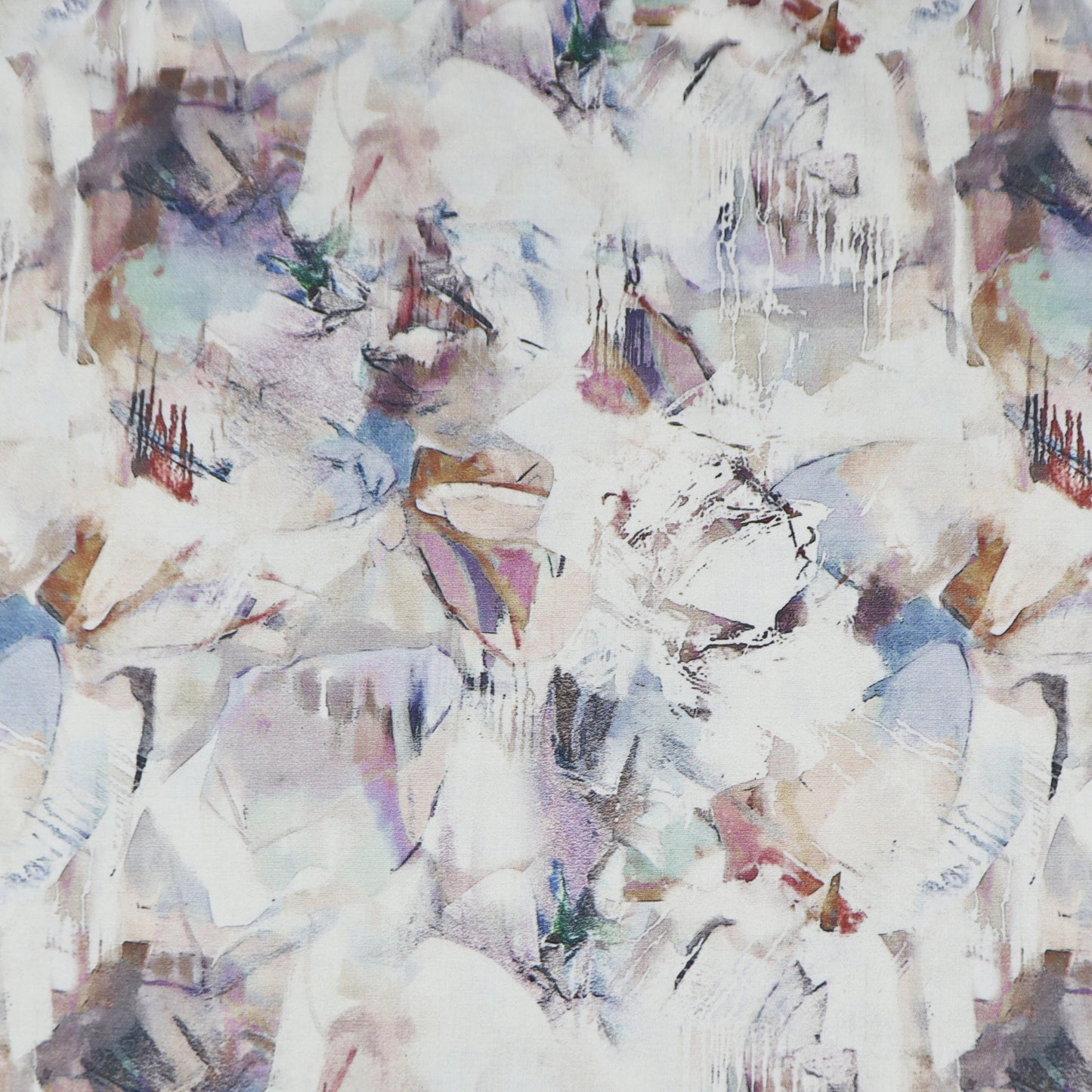Ethereal Abstract Wash Satin Fabric