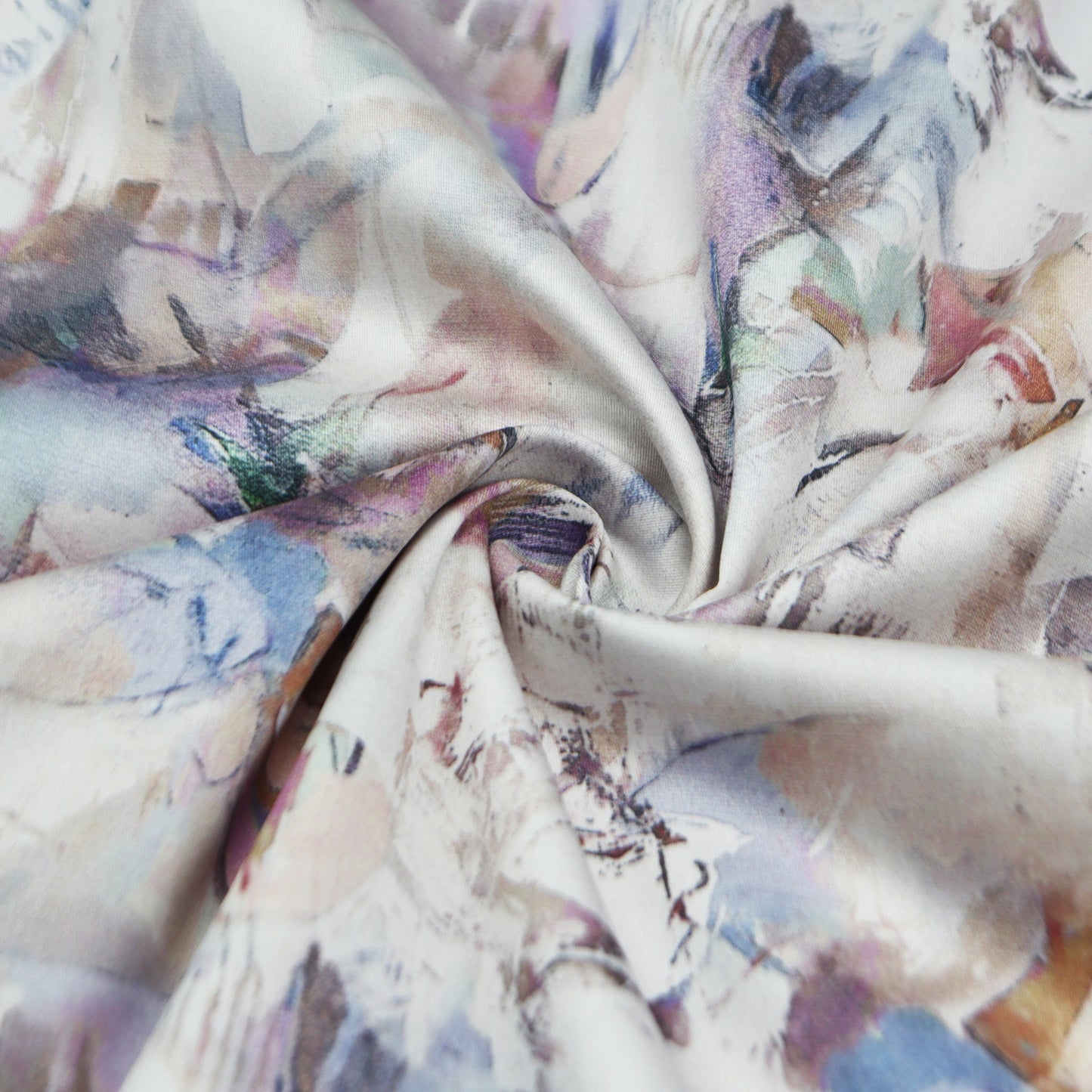 Ethereal Abstract Wash Satin Fabric