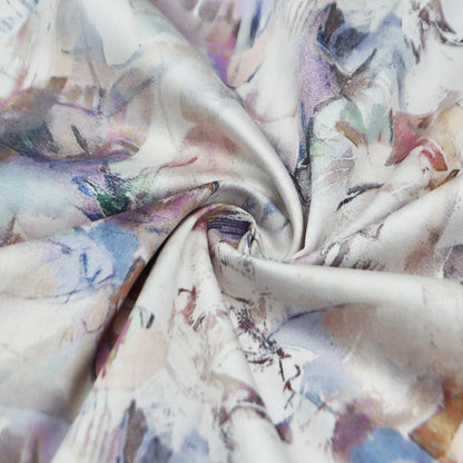 Ethereal Abstract Wash Satin Fabric