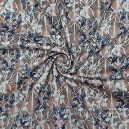 Fluid Line Motif Satin Fabric