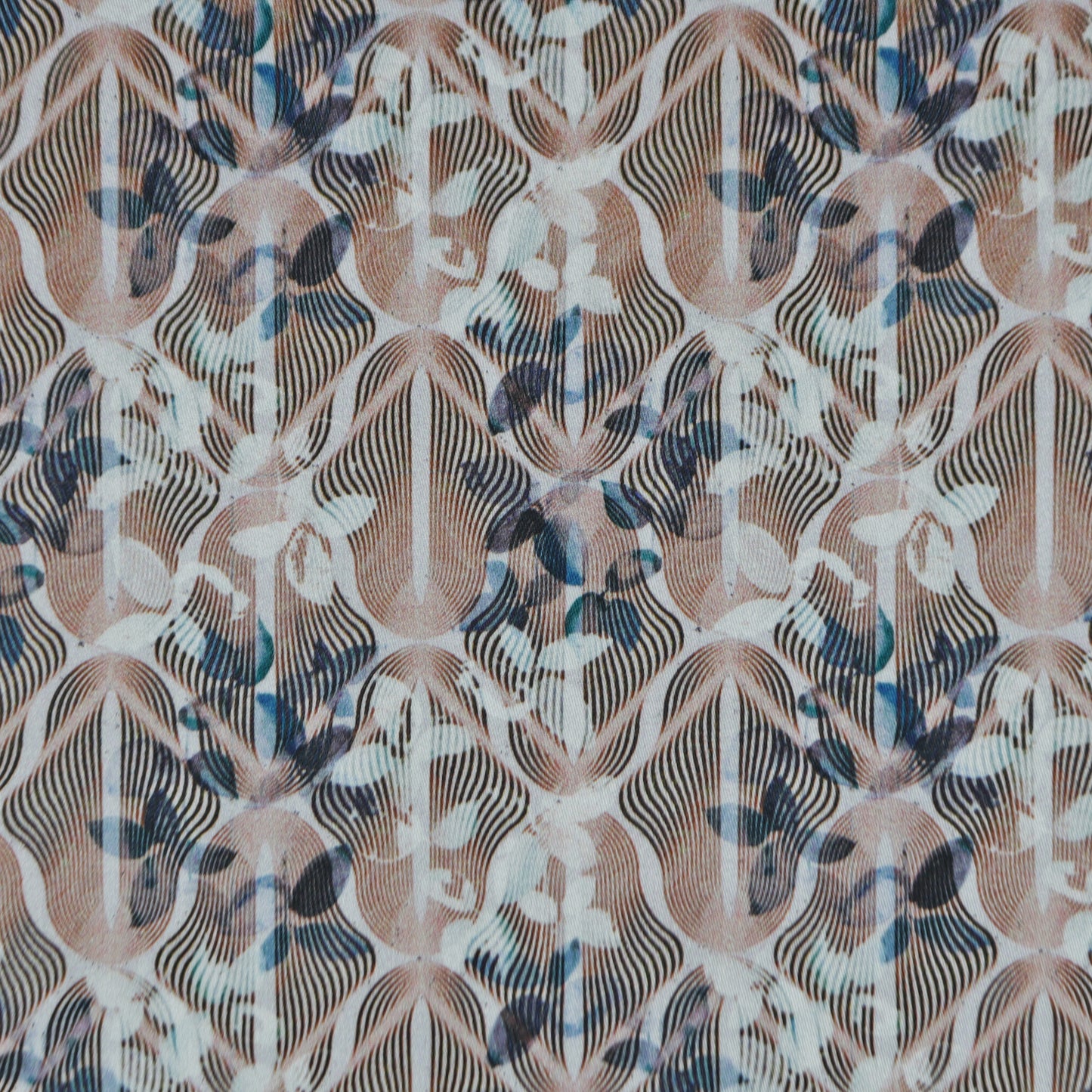 Fluid Line Motif Satin Fabric