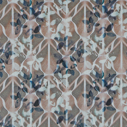 Fluid Line Motif Satin Fabric