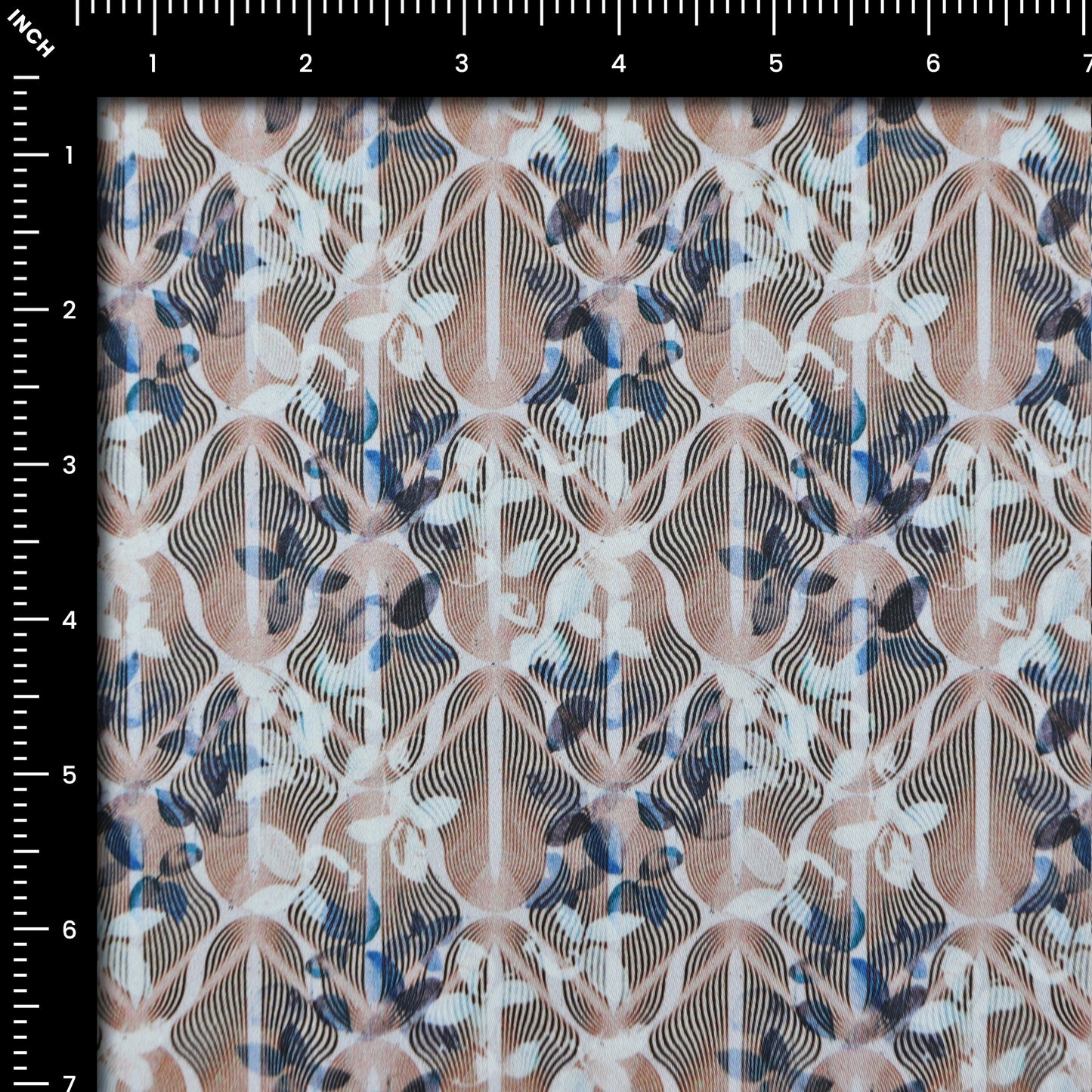 Fluid Line Motif Satin Fabric