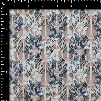 Fluid Line Motif Satin Fabric