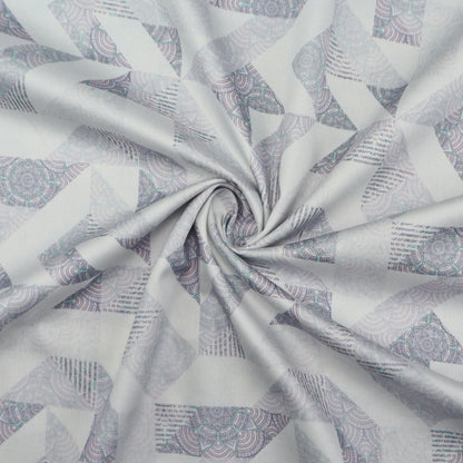 Soft Geometric Overlay Satin Fabric