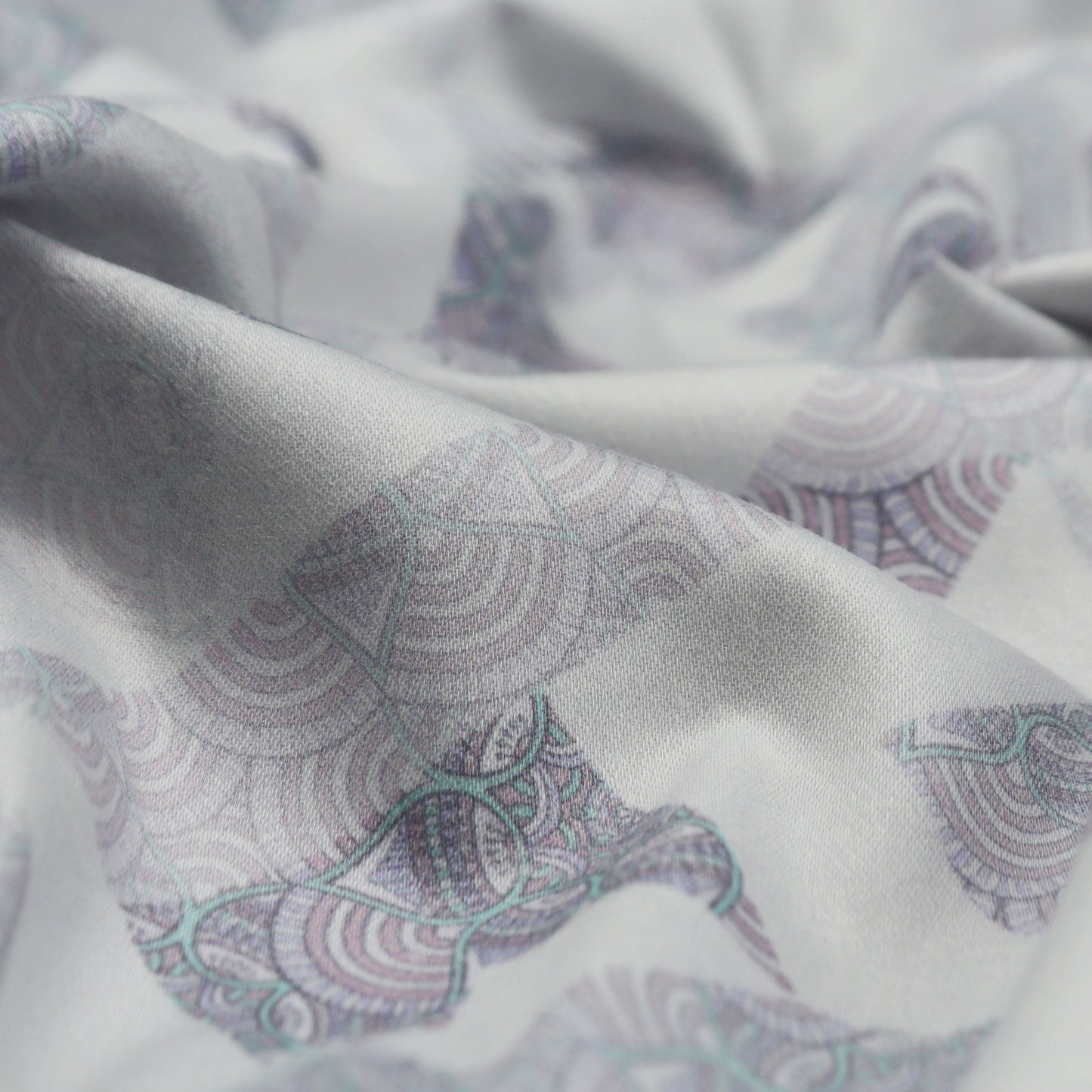 Soft Geometric Overlay Satin Fabric