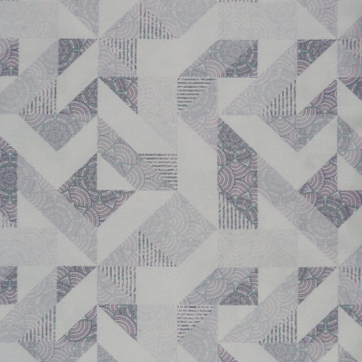 Soft Geometric Overlay Satin Fabric