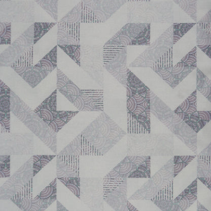 Soft Geometric Overlay Satin Fabric